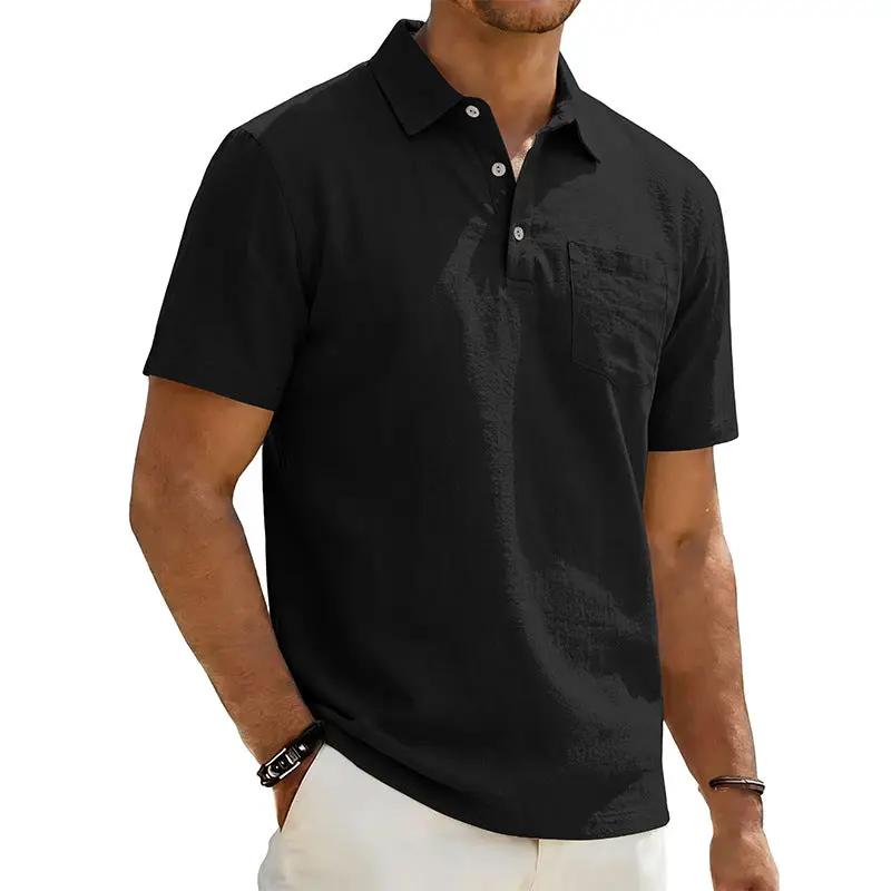 Men's Beach Linen Polo Shirt, Loose-Fit, Casual, Minimalist by AuroreWear