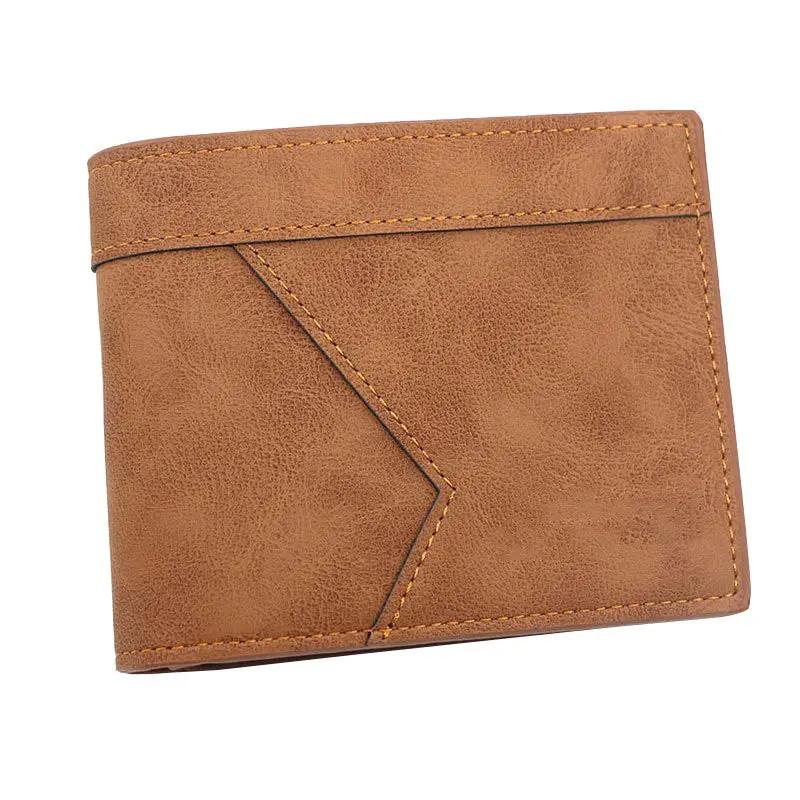 Men's Short Matte Leather Large Capacity Wallet by AuroreWear