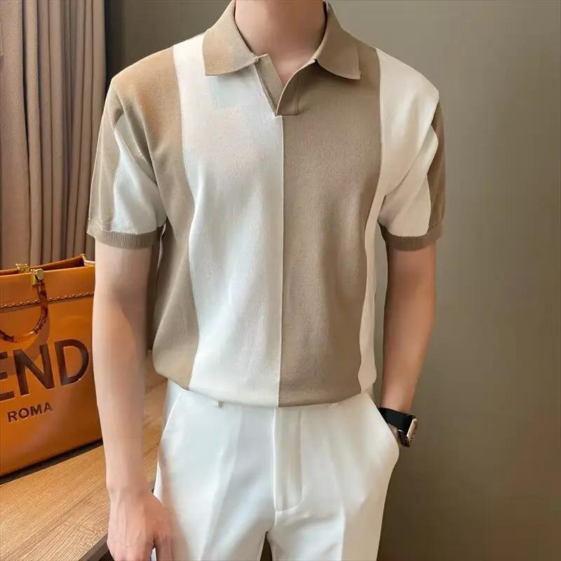 Men's Fashion Striped Contrast-Color Top by AuroreWear