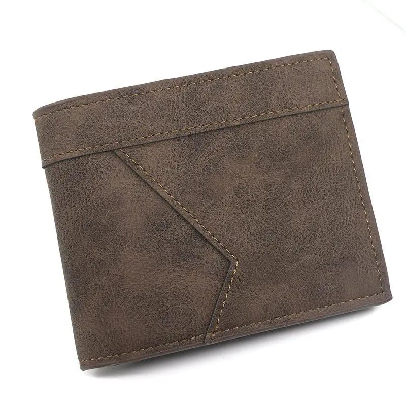Men's Short Matte Leather Large Capacity Wallet by AuroreWear