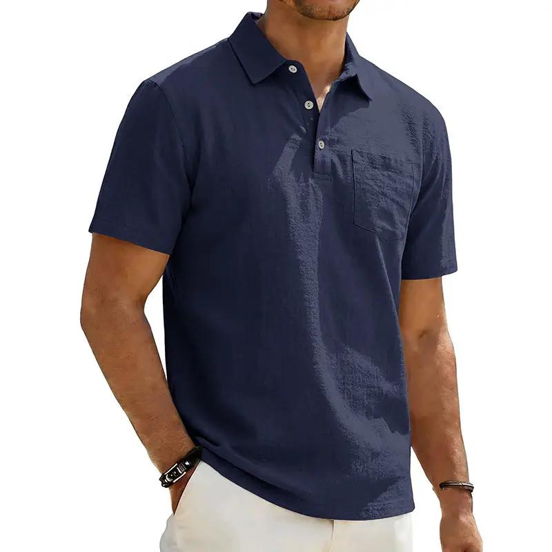 Men's Beach Linen Polo Shirt, Loose-Fit, Casual, Minimalist by AuroreWear