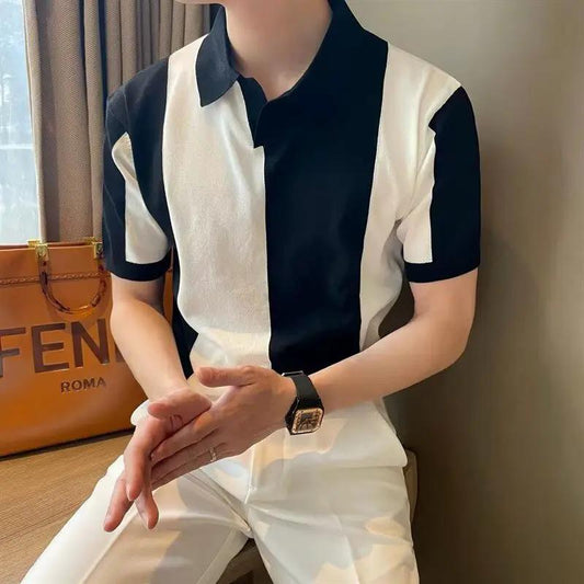 Men's Fashion Striped Contrast-Color Top by AuroreWear