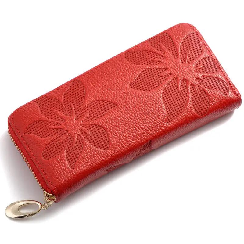 AuroreWear Floral Embossed Leather Wallet by AuroreWear